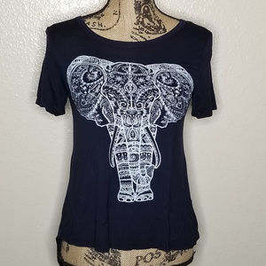Moonchild Elephant Bling High-Low Top w/Lace Back